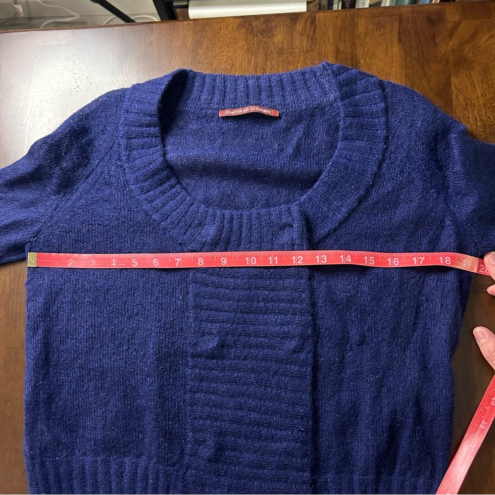 Comptoir Des Cotonniers Womens Mohair Blend Navy Blue Light Sweater Size Large - Picture 10 of 12